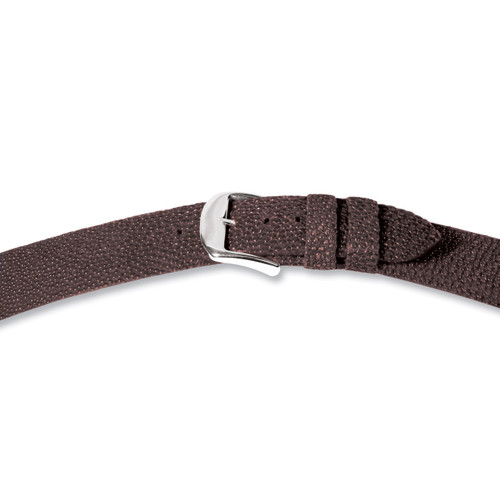 20mm Brown Genuine Stingray Watch Band 7.4 Inch Silver-tone Buckle BA206-20