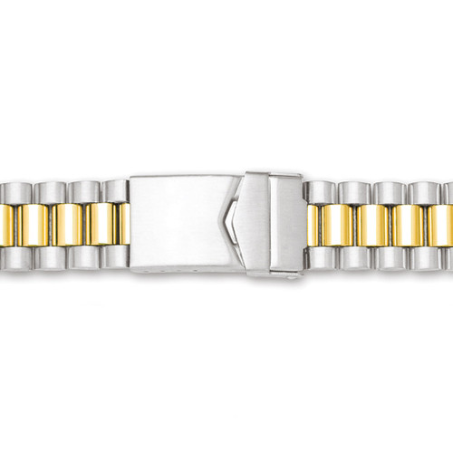 18-24mm Two-tone President-Style with Deploy Link Watch Band BA242