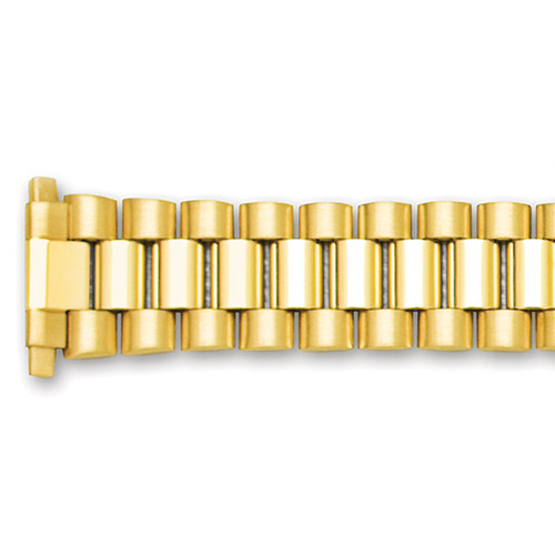18-24mm President-Style with Deploy Link Watch Band Gold-tone BA244