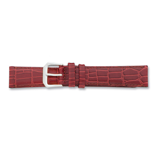 16mm Havana Wild Alligator Watch Band 7.5 Inch Silver-tone Buckle BAW89-16