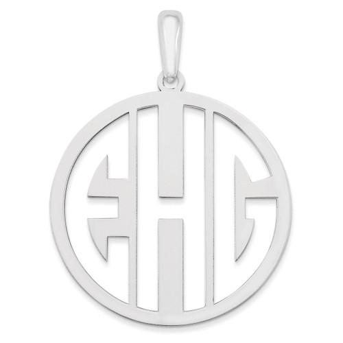 Monogram Pendant 10k White Gold Laser High Polished 10XNA529W