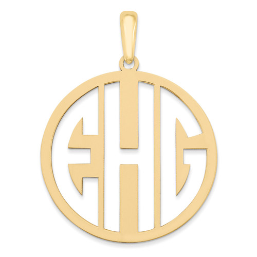 Monogram Pendant 10k Yellow Gold Laser High Polished 10XNA529Y