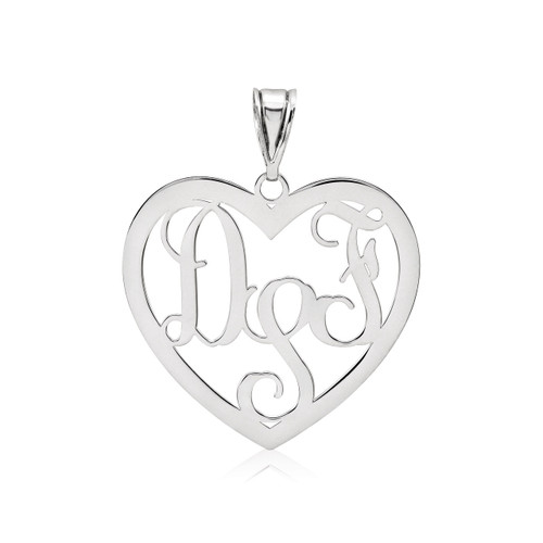 Monogram Pendant 14k White Gold .013 Gauge XNA496W