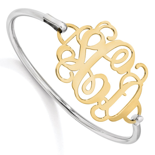 Monogram Bangle Bracelet Gold-plated Sterling Silver High Polished XNA505GP