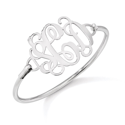Monogram Bangle Bracelet Sterling Silver High Polished XNA505SS