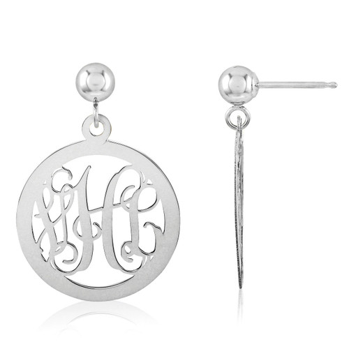 Monogram Earring 14k White Gold XNE16W