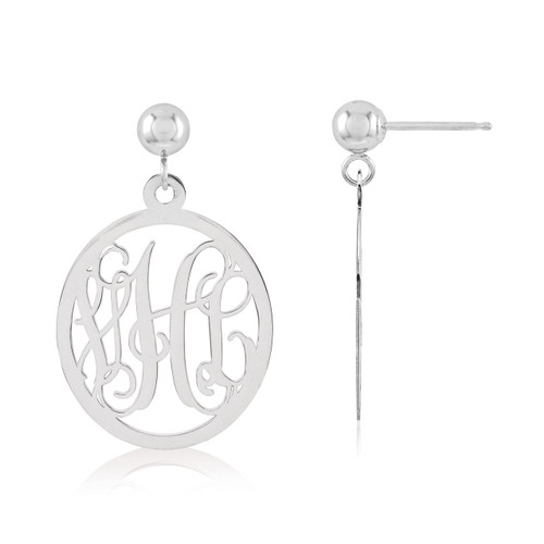 Monogram Earring 14k White Gold XNE17W