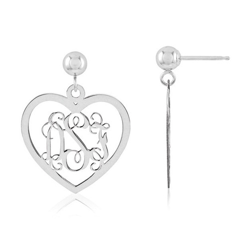 Monogram Earring 14k White Gold XNE18W