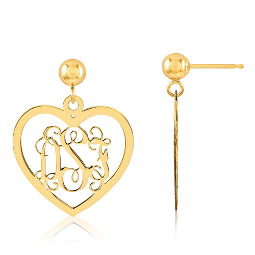 Monogram Earring 14k Yellow Gold XNE18Y