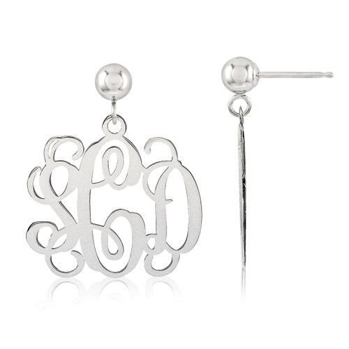 Monogram Earring 14k White Gold XNE19W