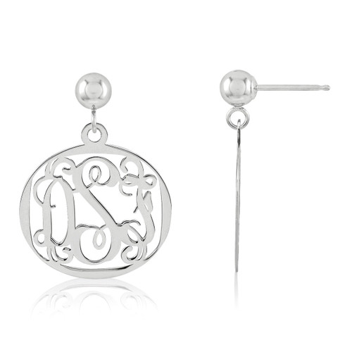 Monogram Earring 14k White Gold XNE20W