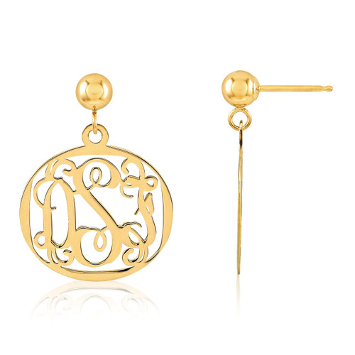 Monogram Earring 14k Yellow Gold XNE20Y