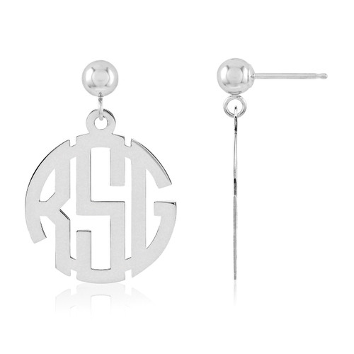 Monogram Earring 14k White Gold XNE21W