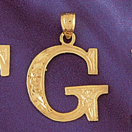 Initial G Pendant Necklace Charm Bracelet in Gold or Silver 9571g