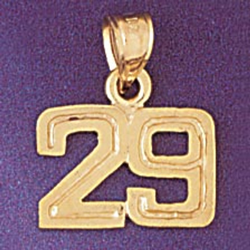 Number 29 Pendant Necklace Charm Bracelet in Gold or Silver 951129
