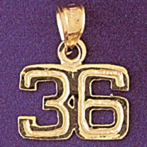 Number 36 Pendant Necklace Charm Bracelet in Gold or Silver 951136