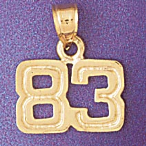 Number 83 Pendant Necklace Charm Bracelet in Gold or Silver 951183