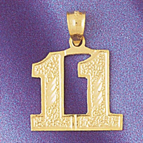 Number 11 Pendant Necklace Charm Bracelet in Gold or Silver 950911