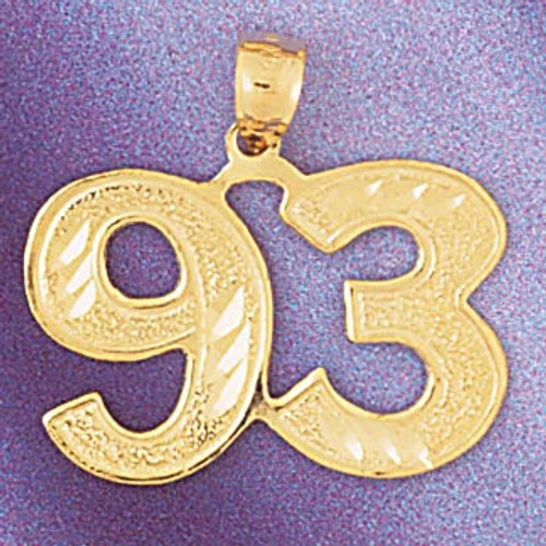 Number 93 Pendant Necklace Charm Bracelet in Gold or Silver 950993