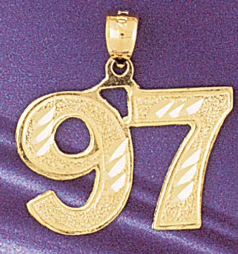 Number 97 Pendant Necklace Charm Bracelet in Gold or Silver 950997
