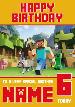 Minecrafting Theme 4 Brother Birthday Card Minecrafting Theme 4 Brother Birthday Card