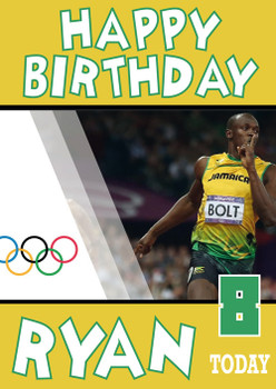 Olympics New 2 Birthday Usain Bolt Card Olympics New 2 Birthday Usain Bolt Card