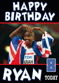 Olympics New 3 Mo Farah Birthday Card Olympics New 3 Mo Farah Birthday Card
