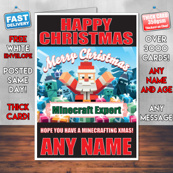 Minecrafting Xmas 2 Personalised Christmas Card Minecrafting Xmas 2 Personalised Christmas Card