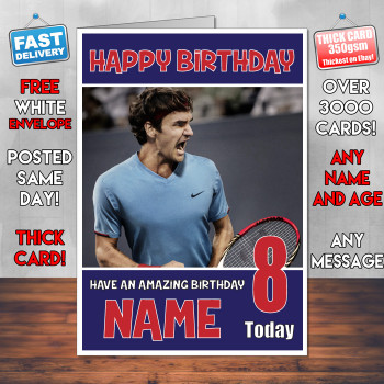 Roger Federer 2 Bm2 Personalised Birthday Card Roger Federer 2 Bm2 Personalised Birthday Card