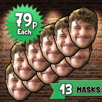 13 x Personalised Create Your Own DIY Photo Face Masks - Custom Party Masks 13 x Personalised Create Your Own DIY Photo Face Masks - Custom Party Masks