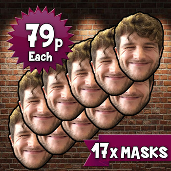 17 x Personalised Create Your Own DIY Photo Face Masks - Custom Party Masks 17 x Personalised Create Your Own DIY Photo Face Masks - Custom Party Masks