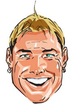 Shane Warne Cartoon Face Mask Shane Warne Cartoon Face Mask