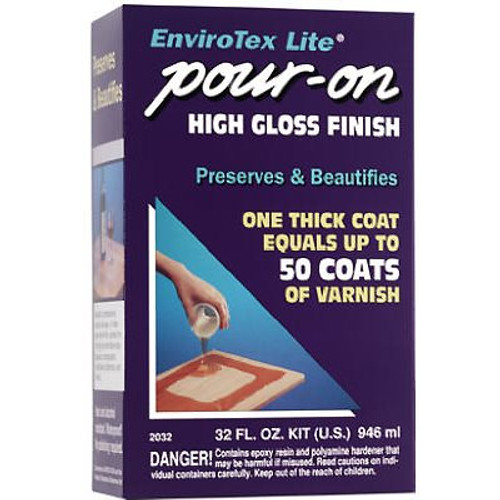 EnviroTex Lite Pour-On High Gloss Finish 32 oz Kit (Quart) EnviroTex Lite Pour-On High Gloss Finish 32 oz Kit (Quart)