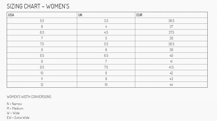 Hush Puppies Size Chart