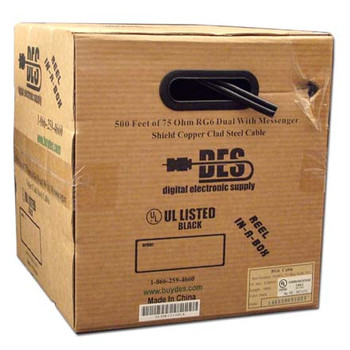 DES RG-6 Dual w/Ground, CCS, Dish Approved, UL, 500ft, black DES RG-6 Dual w/Ground, CCS, Dish Approved, UL, 500ft, black