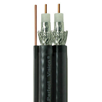 Perfect Vision Dual RG6 Coax with Ground, Solid Copper, DIRECTV Approved, Black, 500ft Perfect Vision Dual RG6 Coax with Ground, Solid Copper, DIRECTV Approved, Black, 500ft