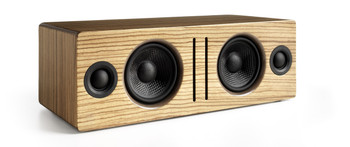 Audioengine B2 Premium Bluetooth Speaker - Zebrawood (B2-ZBR) - Front Angle No Grill Audioengine B2 Premium Bluetooth Speaker - Zebrawood (B2-ZBR) - Front Angle No Grill