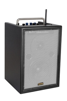 Sunburst Gear M6BR8 6 Channel Mixer/Monitor Portable All‐in‐One Rechargeable Bluetooth PA Speaker System - front side view Sunburst Gear M6BR8 6 Channel Mixer/Monitor Portable All‐in‐One Rechargeable Bluetooth PA Speaker System - front side view