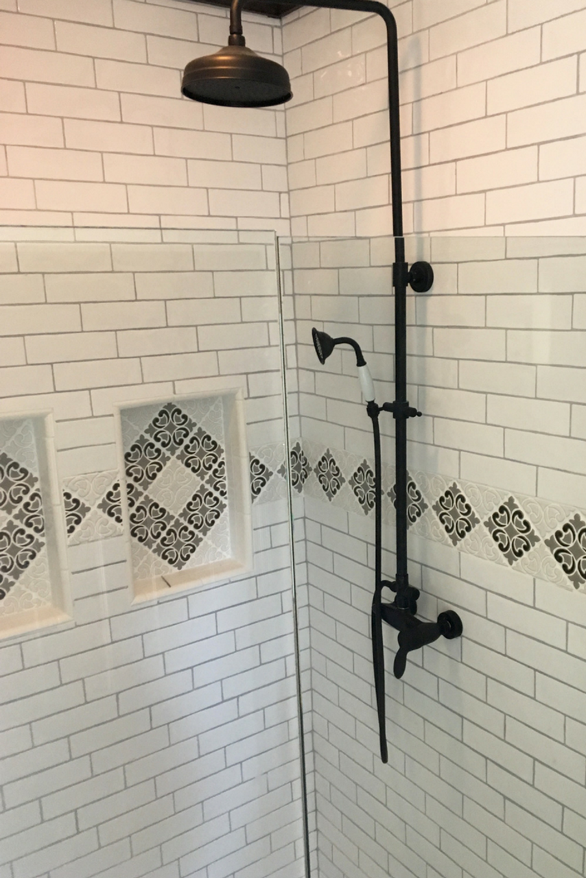 Modern Farmhouse Bathroom with Hiser Handmade Tile Border ... Modern Farmhouse Bathroom with Hiser Handmade Tile Border ... on Farmhouse Tile
id=34982