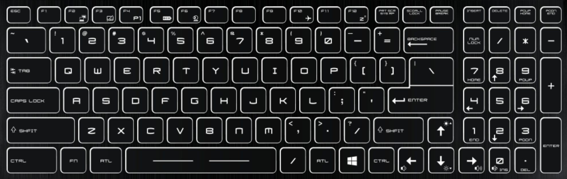MSI GT76 Replacement Laptop Keys