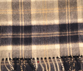 100% Cashmere Scarf in Bannockbane Silver Tartan 100% Cashmere Scarf in Bannockbane Silver Tartan