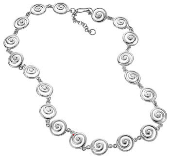 Necklace Crafted In Sterling Silver with Celtic Spiral Design Links Necklace Crafted In Sterling Silver with Celtic Spiral Design Links