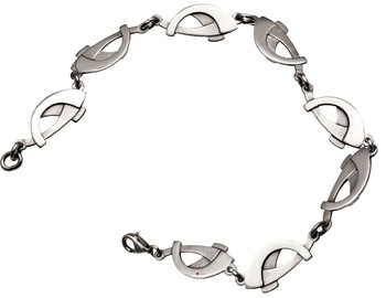 Bracelet Crafted Sterling Silver Linked Interlace Curves Segments 200mm Bracelet Crafted Sterling Silver Linked Interlace Curves Segments 200mm