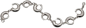 Bracelet Sterling Silver Linked Loop Horns Engraved Celtic Decoration Bracelet Sterling Silver Linked Loop Horns Engraved Celtic Decoration