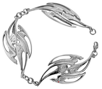 Bracelet Crafted in Hallmarked Sterling Silver Flight Of Swallows Bracelet Crafted in Hallmarked Sterling Silver Flight Of Swallows