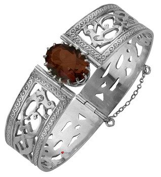 Bracelet Sterling Silver Celtic Interlace Serpents Smokey Quartz Bracelet Sterling Silver Celtic Interlace Serpents Smokey Quartz
