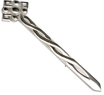 Kilt Pin Sterling Silver Modern Celtic Weave Amethyst Hued Stones 110mm Kilt Pin Sterling Silver Modern Celtic Weave Amethyst Hued Stones 110mm