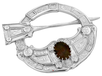 Pennanular Brooch Sterling Silver Hunterston Style Smokey Quartz 60mm Pennanular Brooch Sterling Silver Hunterston Style Smokey Quartz 60mm