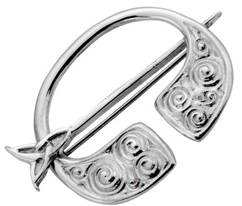 Pennanular Brooch Sterling Silver Celtic Swirl Swivel Pin Style 35mm Pennanular Brooch Sterling Silver Celtic Swirl Swivel Pin Style 35mm