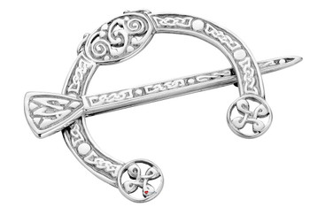 Pennanular Brooch Sterling Silver Rear Pinned Interlace Motifs 45mm Pennanular Brooch Sterling Silver Rear Pinned Interlace Motifs 45mm